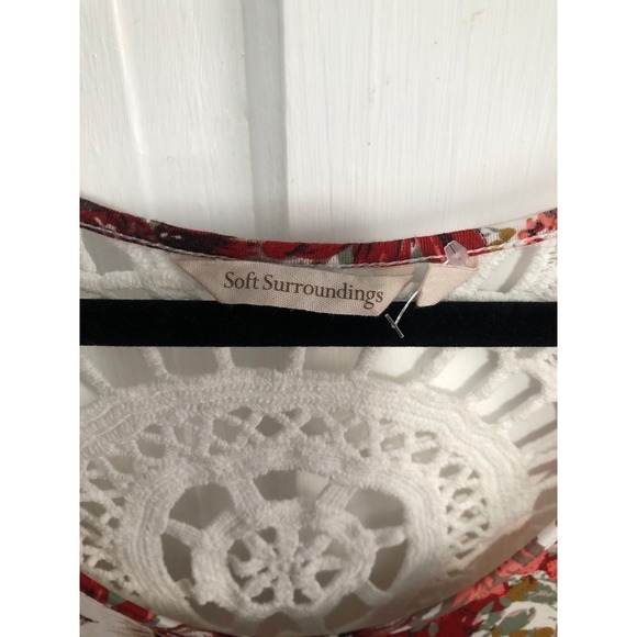 Soft Surroundings floral prairie
Cottagecore maxi dress size large 
crochet back - Picture 4 of 7